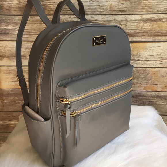 🔽 Kate spade LARGE Bradley Wilson backpack GREY - Picture 2 of 8